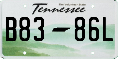 TN license plate B8386L