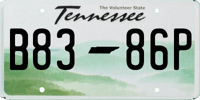 TN license plate B8386P