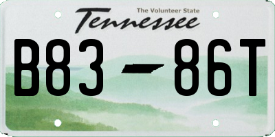 TN license plate B8386T