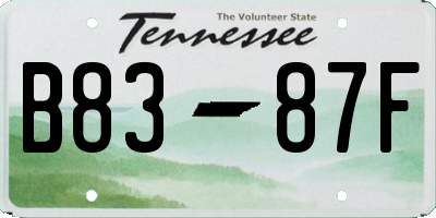 TN license plate B8387F