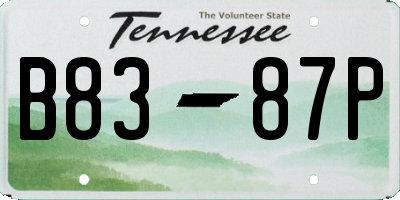 TN license plate B8387P