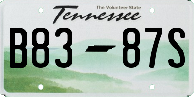 TN license plate B8387S