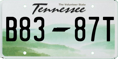 TN license plate B8387T