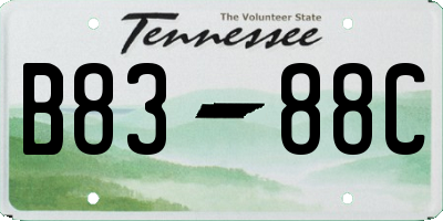 TN license plate B8388C