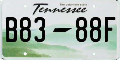 TN license plate B8388F