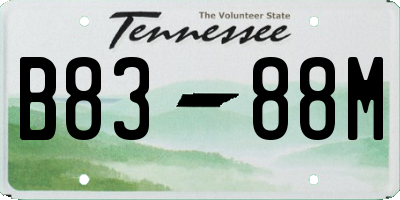 TN license plate B8388M
