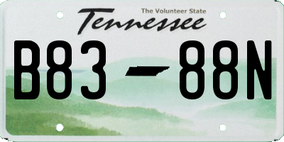 TN license plate B8388N