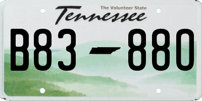 TN license plate B8388O