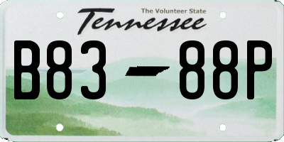 TN license plate B8388P