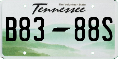 TN license plate B8388S