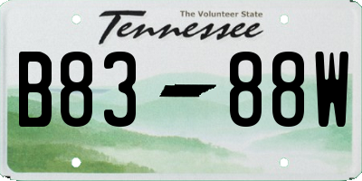 TN license plate B8388W