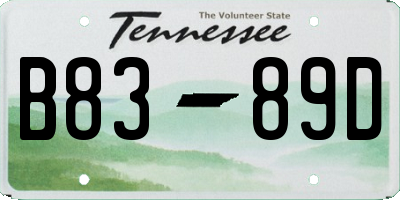 TN license plate B8389D