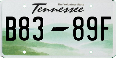 TN license plate B8389F