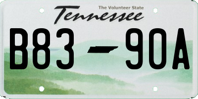 TN license plate B8390A
