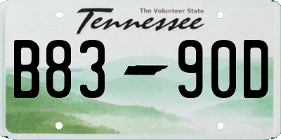 TN license plate B8390D