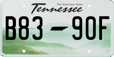 TN license plate B8390F