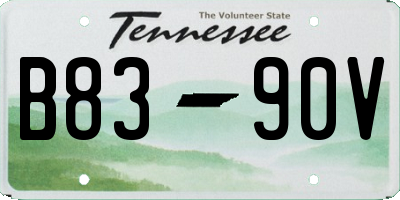 TN license plate B8390V