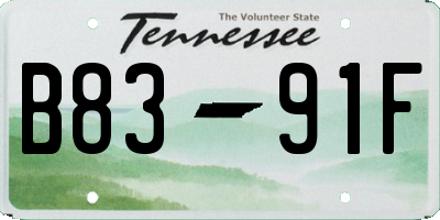TN license plate B8391F
