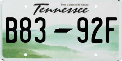 TN license plate B8392F