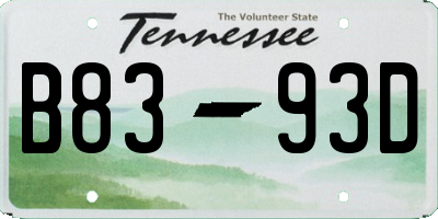 TN license plate B8393D