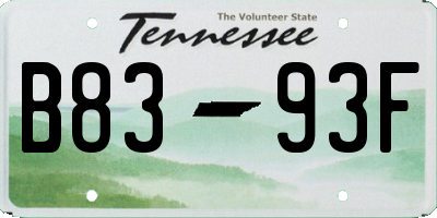 TN license plate B8393F