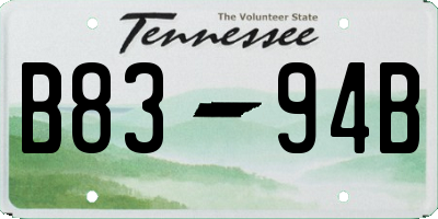 TN license plate B8394B