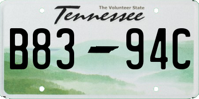 TN license plate B8394C