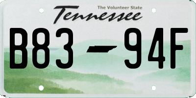 TN license plate B8394F
