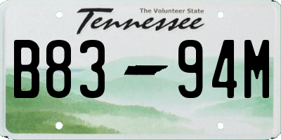 TN license plate B8394M
