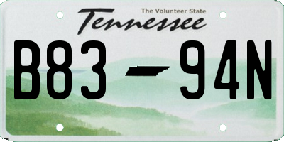 TN license plate B8394N