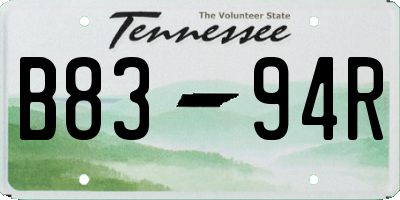 TN license plate B8394R