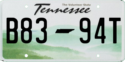 TN license plate B8394T