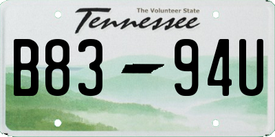 TN license plate B8394U