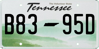 TN license plate B8395D