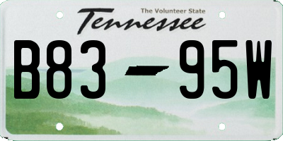 TN license plate B8395W