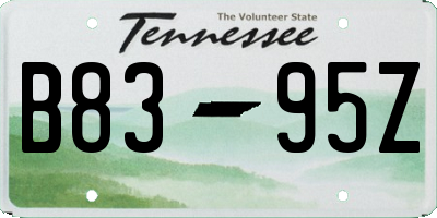 TN license plate B8395Z