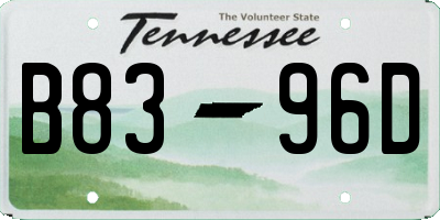 TN license plate B8396D