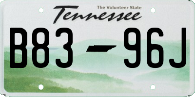 TN license plate B8396J