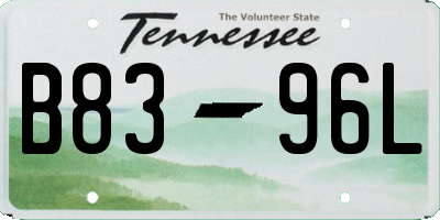 TN license plate B8396L
