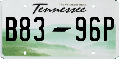 TN license plate B8396P
