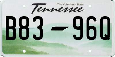 TN license plate B8396Q