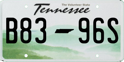 TN license plate B8396S