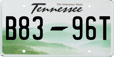 TN license plate B8396T