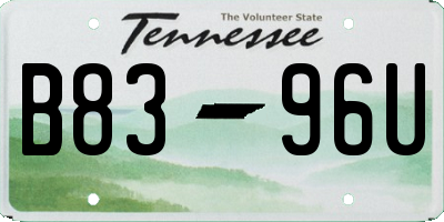TN license plate B8396U
