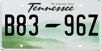 TN license plate B8396Z