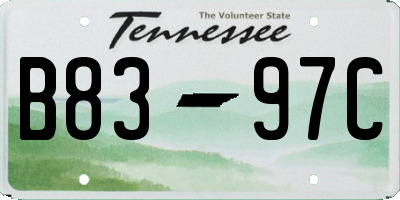 TN license plate B8397C