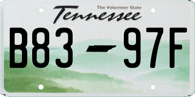 TN license plate B8397F