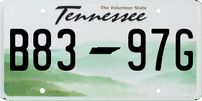 TN license plate B8397G