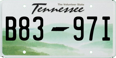 TN license plate B8397I