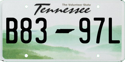 TN license plate B8397L
